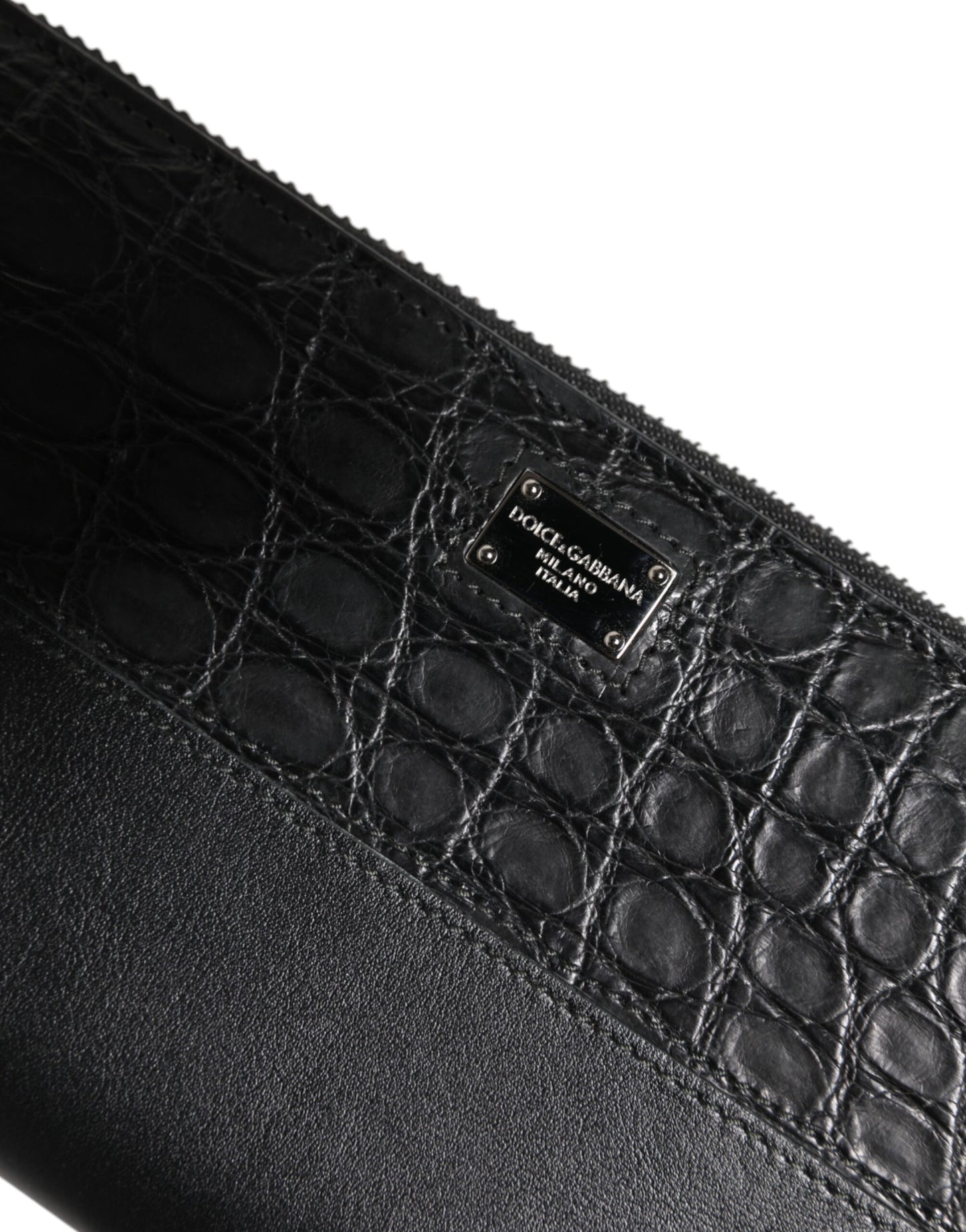 Cartera Continental Grande Dolce & Gabbana de Piel Negra con Placa del Logo y Cremallera