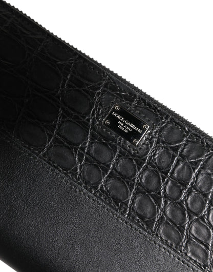 Cartera Continental Grande Dolce & Gabbana de Piel Negra con Placa del Logo y Cremallera