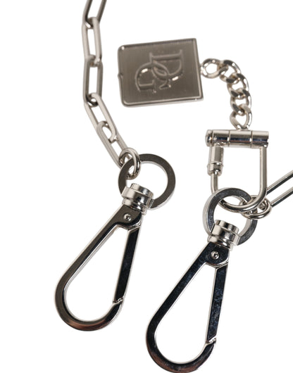 Llavero con charm DG y cadena de metal plateado de Dolce & Gabbana