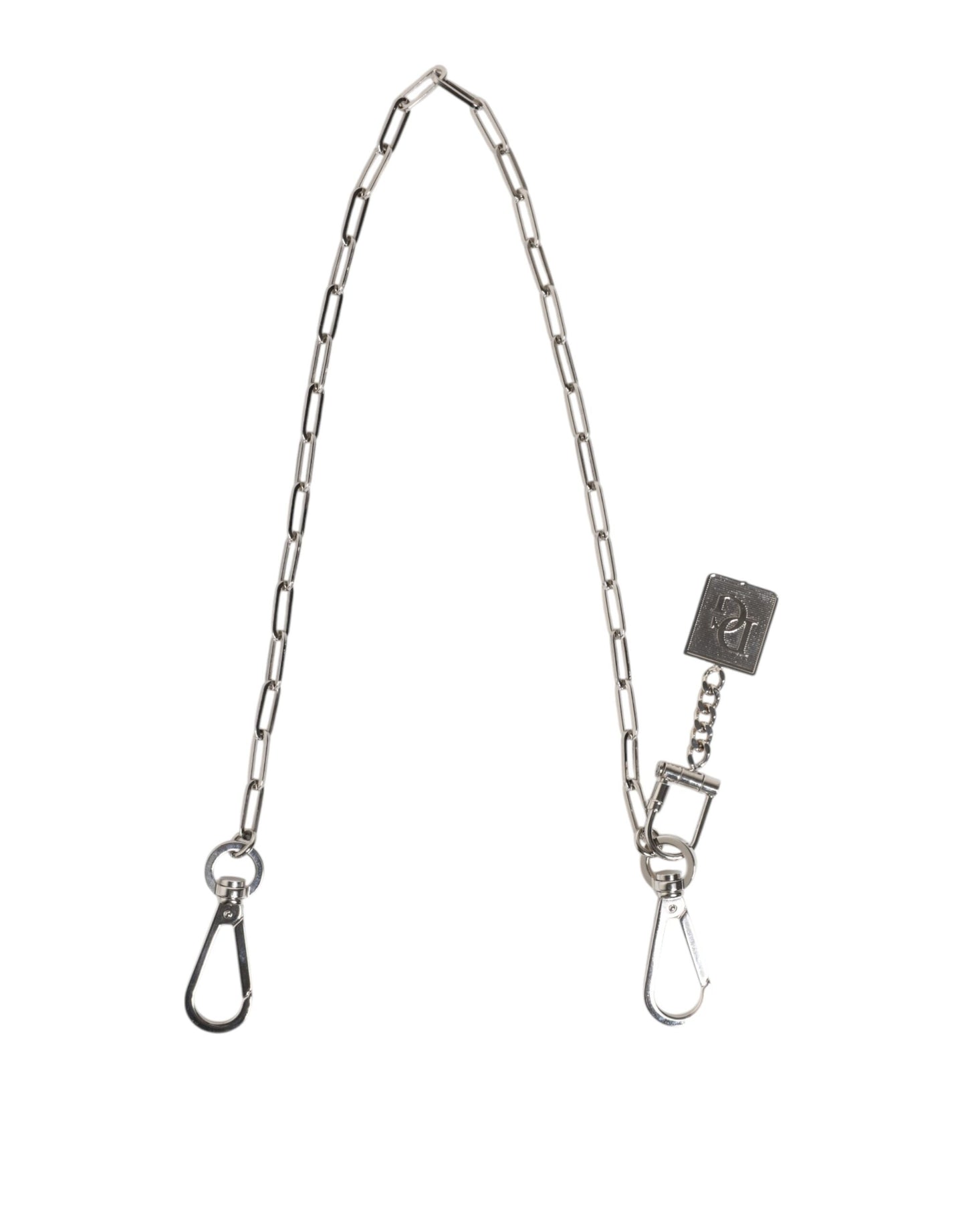 Llavero con charm DG y cadena de metal plateado de Dolce & Gabbana