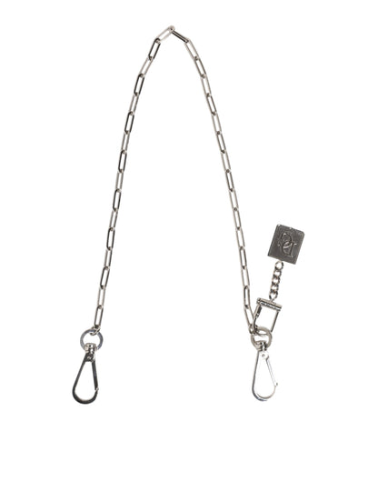 Llavero con charm DG y cadena de metal plateado de Dolce & Gabbana