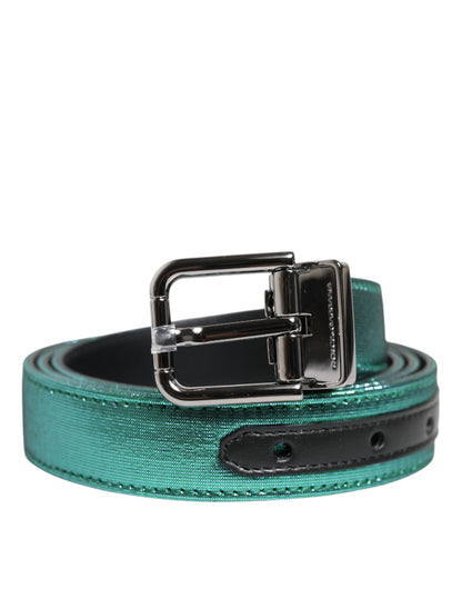 Cinturón Dolce & Gabbana de Poliéster Verde y Negro con Hebilla de Metal