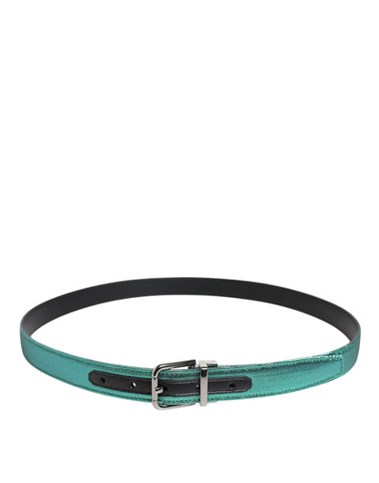 Cinturón Dolce & Gabbana de Poliéster Verde y Negro con Hebilla de Metal