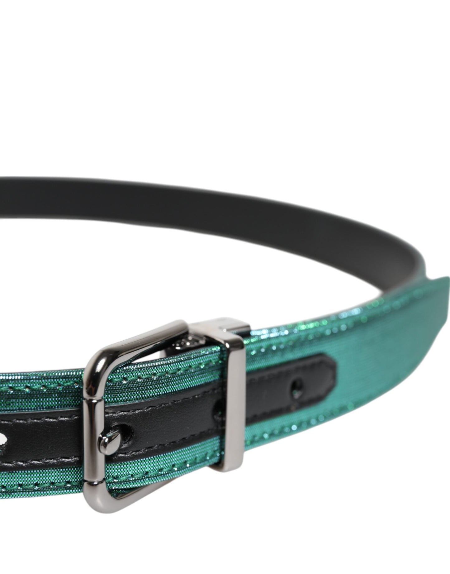 Cinturón Dolce & Gabbana de Poliéster Verde y Negro con Hebilla de Metal