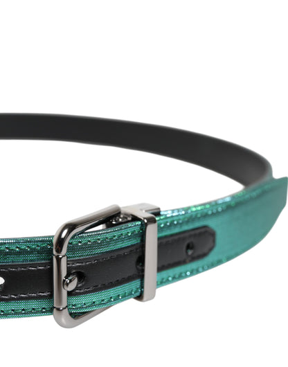 Cinturón Dolce & Gabbana de Poliéster Verde y Negro con Hebilla de Metal