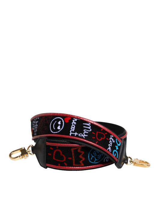 Correa de hombro Dolce & Gabbana de algodón negro estampada para bolso de mujer