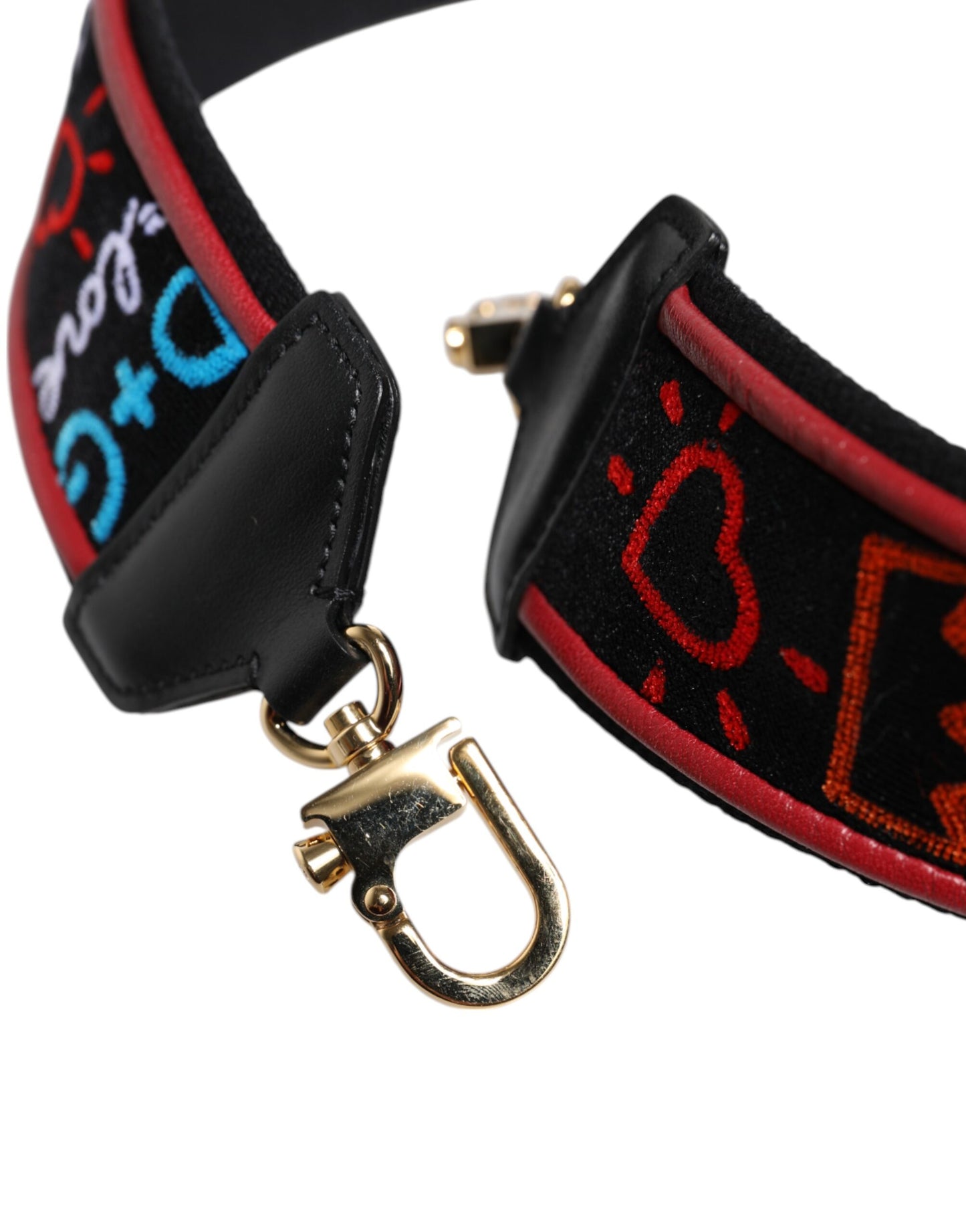 Correa de hombro Dolce & Gabbana de algodón negro estampada para bolso de mujer