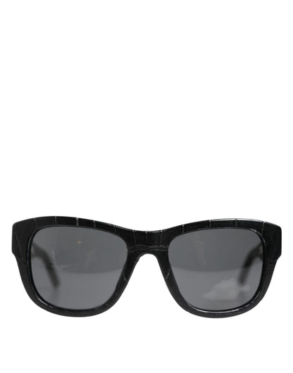 Gafas de sol Dolce & Gabbana DG4177 con montura de cuero negro y lentes tintadas