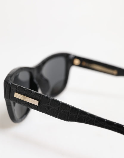 Gafas de sol Dolce & Gabbana DG4177 con montura de cuero negro y lentes tintadas