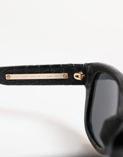 Gafas de sol Dolce & Gabbana DG4177 con montura de cuero negro y lentes tintadas