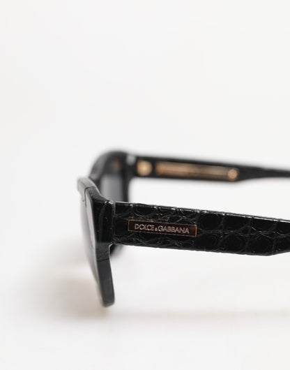 Gafas de sol Dolce & Gabbana DG4177 con montura de cuero negro y lentes tintadas