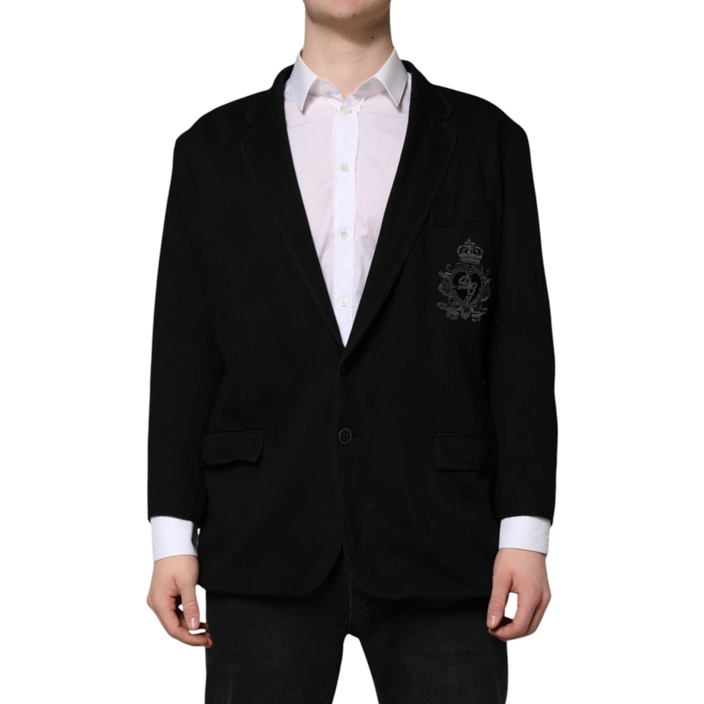 Dolce & Gabbana Americana Negra de Viscosa con Corona DG