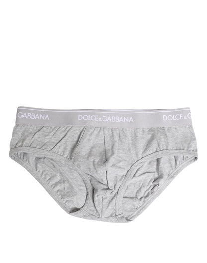 Calzoncillo regular elástico de algodón gris Dolce & Gabbana