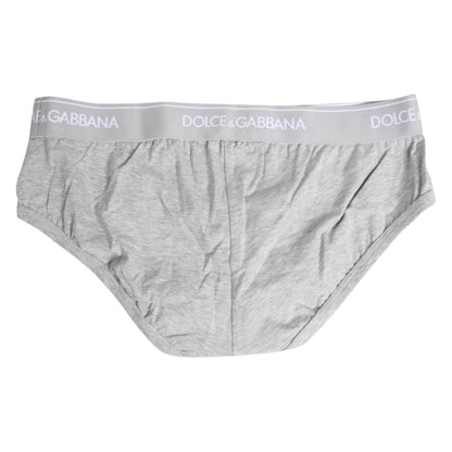 Calzoncillo regular elástico de algodón gris Dolce & Gabbana