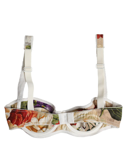 Sujetador con aros balconcino floral beige Dolce & Gabbana Ropa interior
