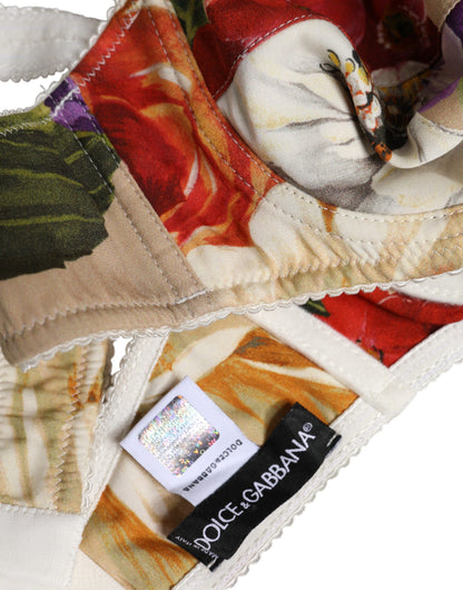 Sujetador con aros balconcino floral beige Dolce & Gabbana Ropa interior
