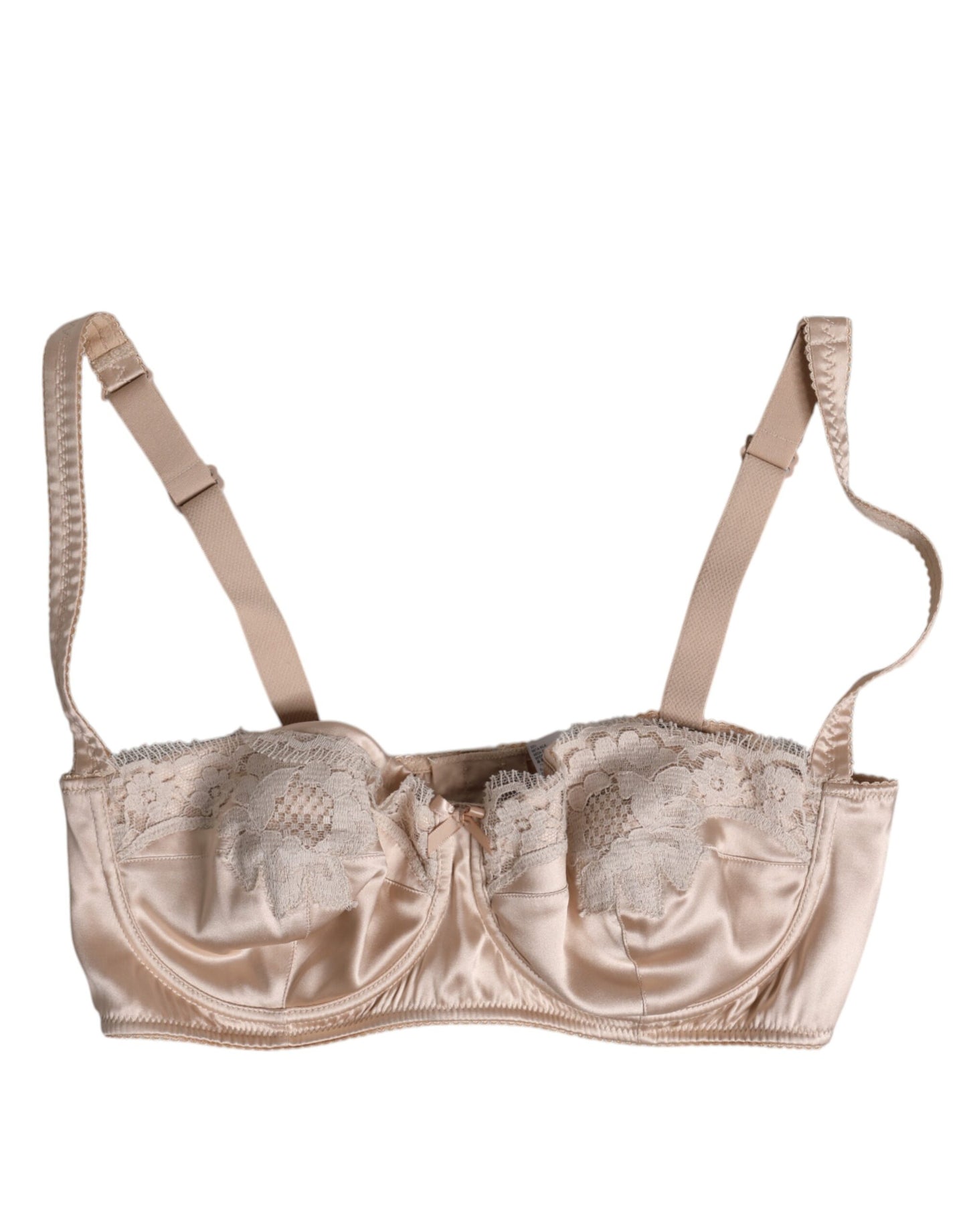 Sujetador balconette con aros de seda beige Dolce & Gabbana Ropa interior