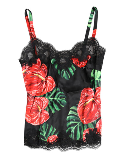 Dolce & Gabbana Sujetador de Lencería de Seda Floral Multicolor