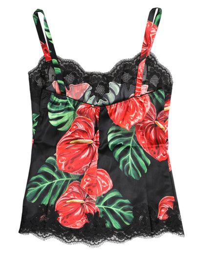 Dolce & Gabbana Sujetador de Lencería de Seda Floral Multicolor