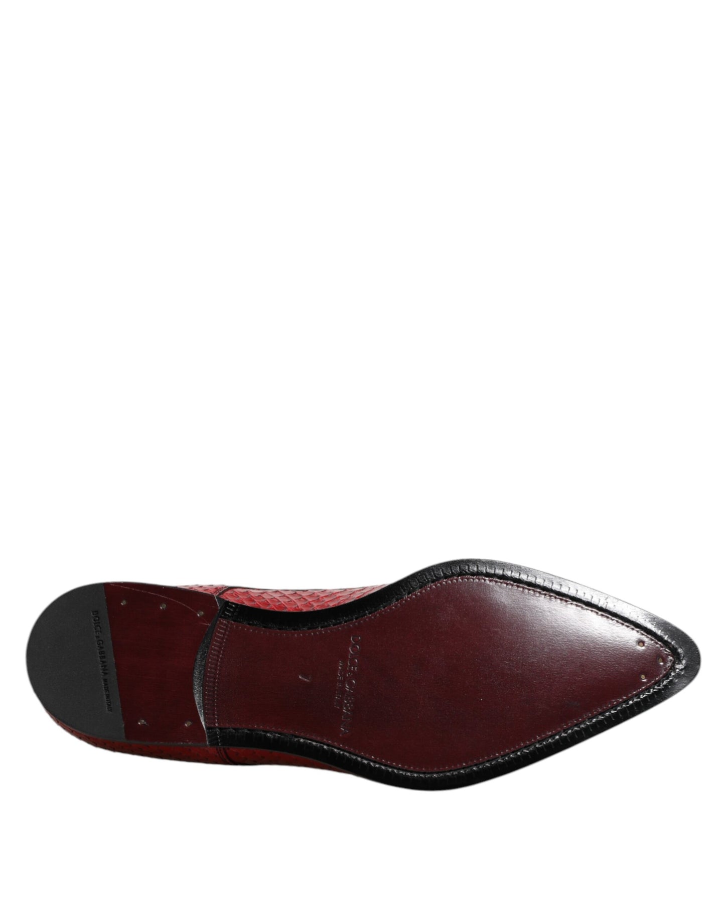 Zapatos Derby con cordones de piel exótica roja de Dolce & Gabbana