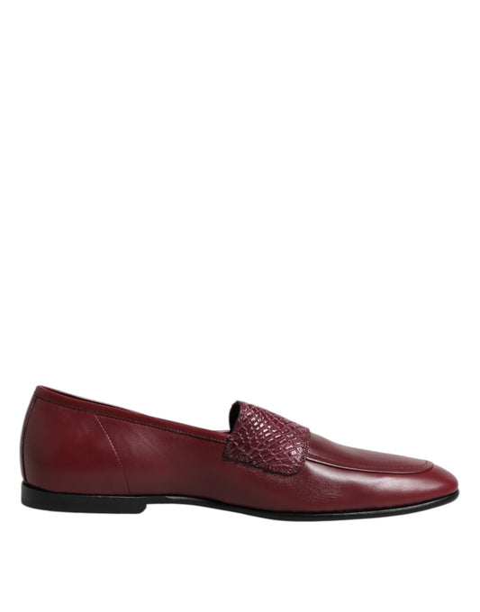 Chaussures de ville à enfiler Dolce & Gabbana en cuir de veau bordeaux