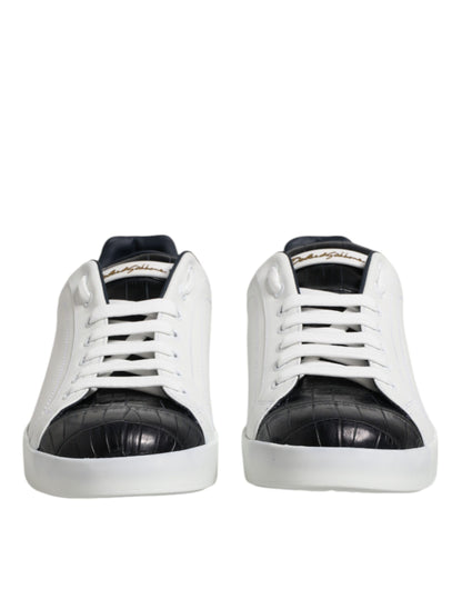 Zapatillas Dolce & Gabbana Portofino de Piel Blanca y Negra