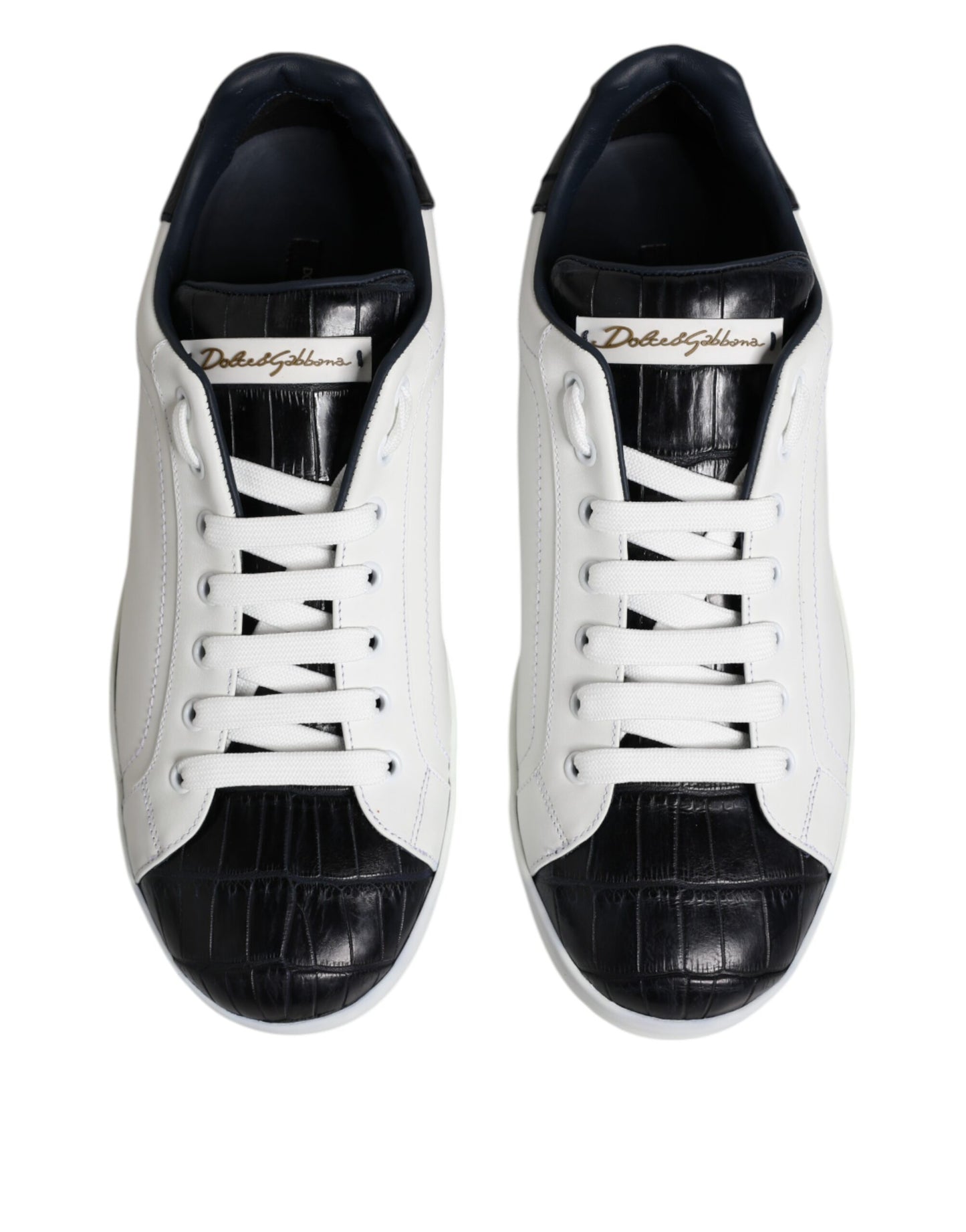 Zapatillas Dolce & Gabbana Portofino de Piel Blanca y Negra