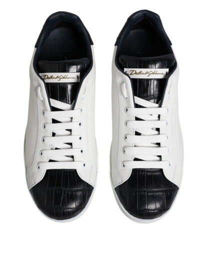 Zapatillas Dolce & Gabbana Portofino de Piel Blanca y Negra