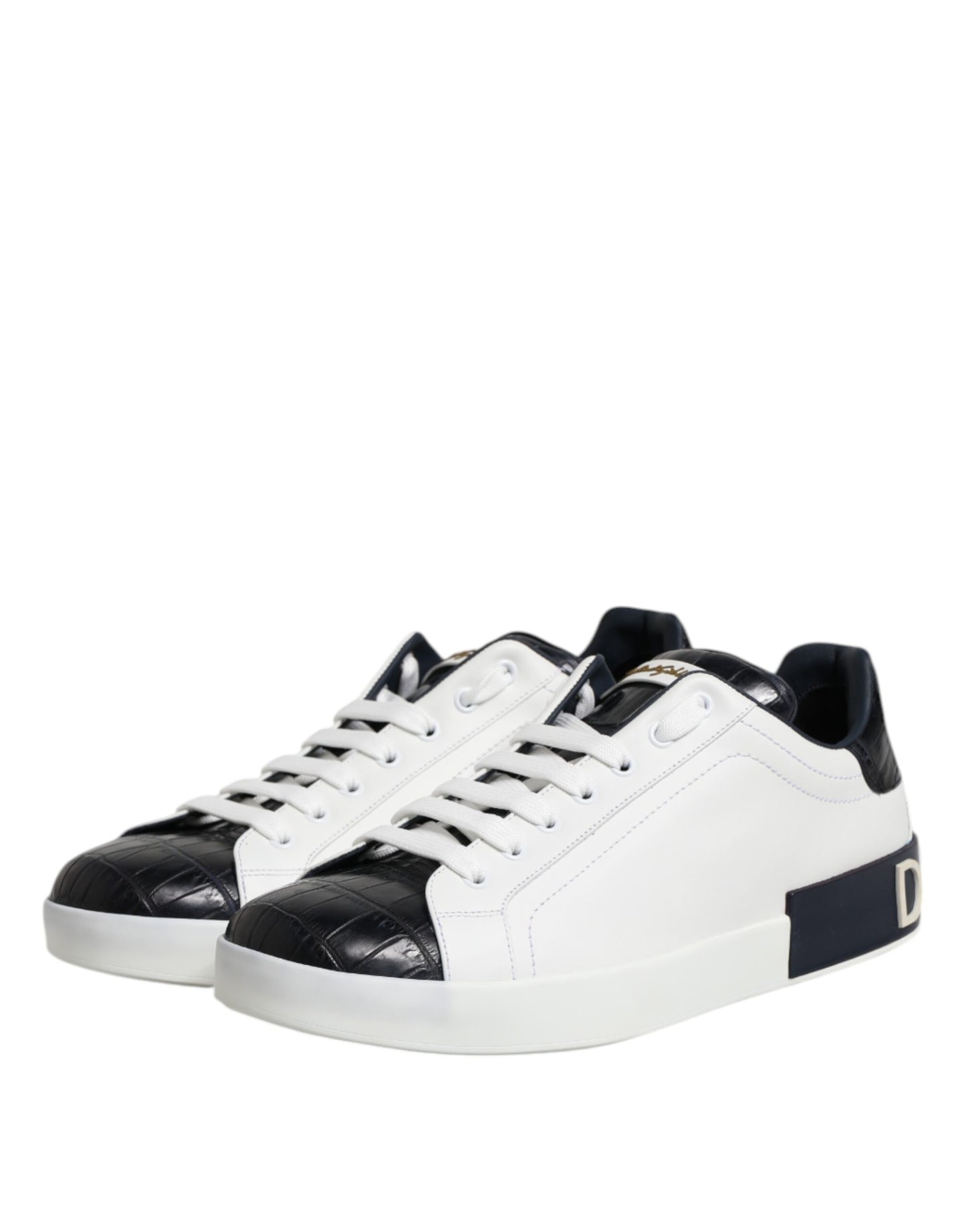 Zapatillas Dolce & Gabbana Portofino de Piel Blanca y Negra
