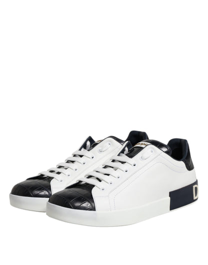 Zapatillas Dolce & Gabbana Portofino de Piel Blanca y Negra