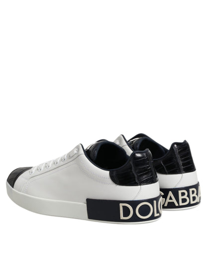 Zapatillas Dolce & Gabbana Portofino de Piel Blanca y Negra