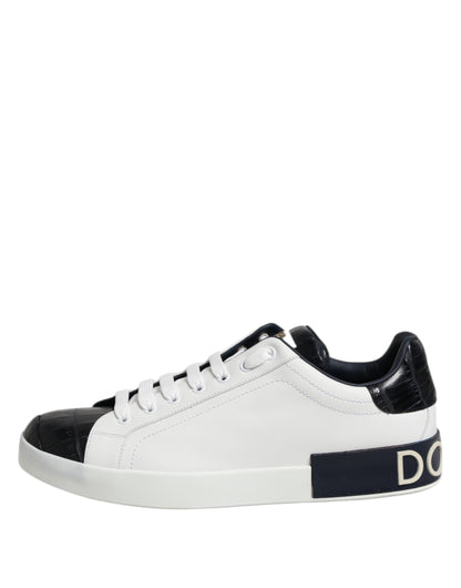 Zapatillas Dolce & Gabbana Portofino de Piel Blanca y Negra