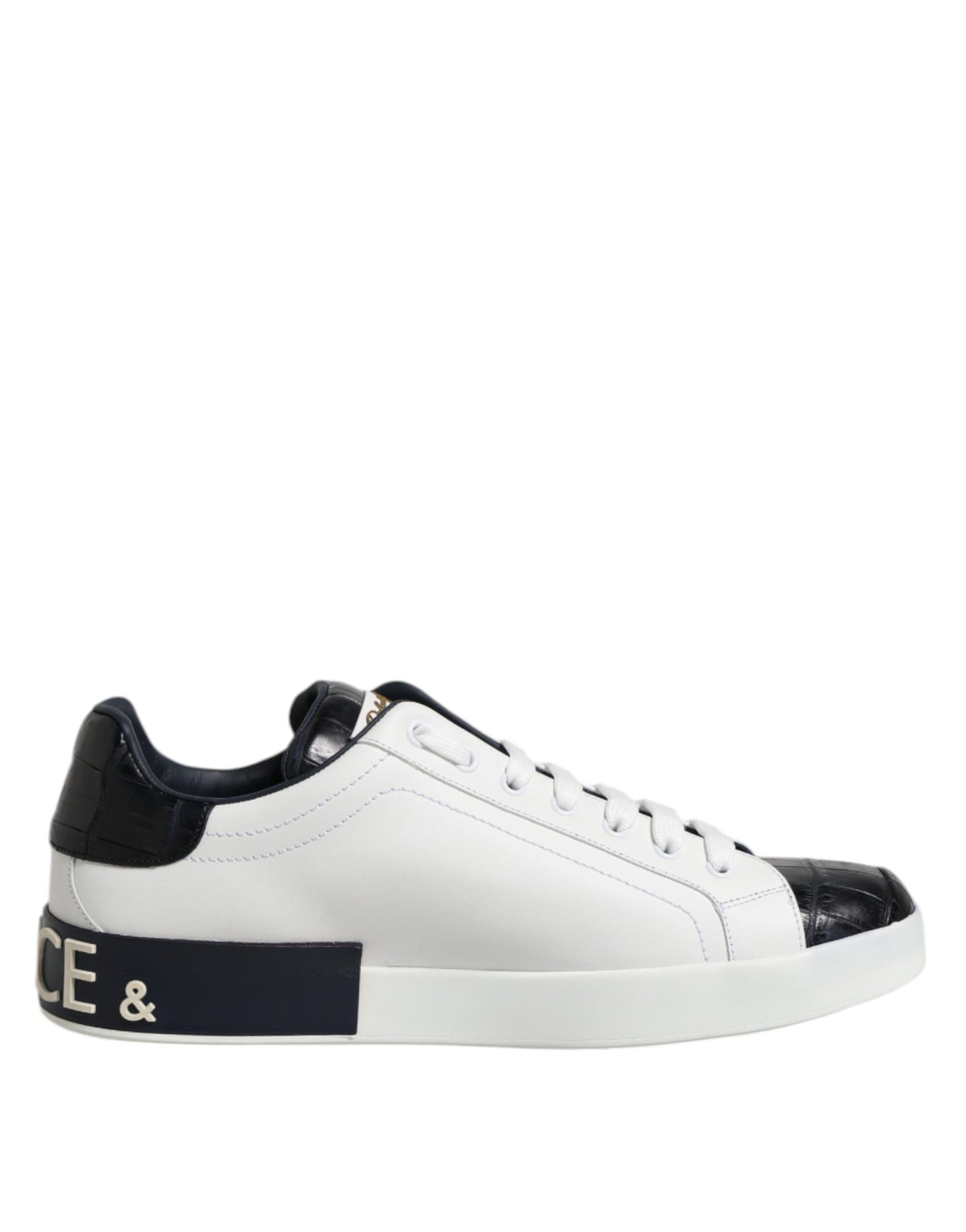 Zapatillas Dolce & Gabbana Portofino de Piel Blanca y Negra