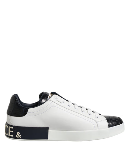 Zapatillas Dolce & Gabbana Portofino de Piel Blanca y Negra