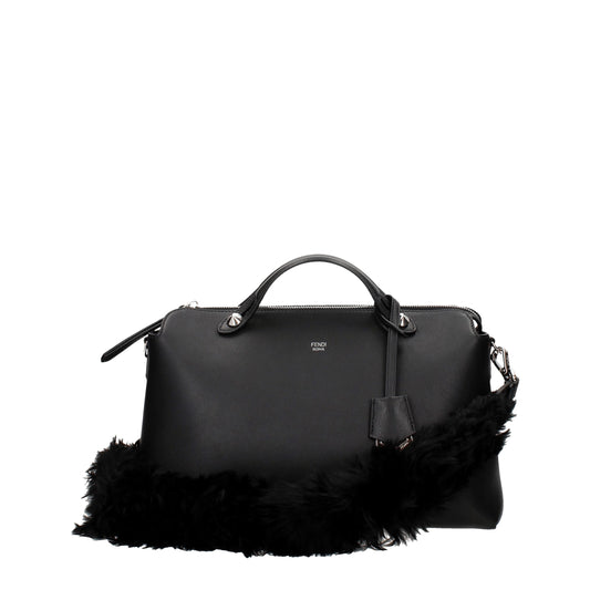 Bolso de hombro Fendi de cuero negro