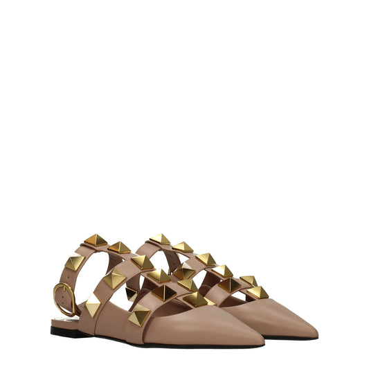 Sandalias planas Valentino Garavani de piel rosa