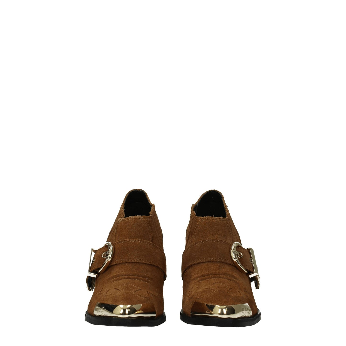 Botines de cuero marrón Versace Jeans