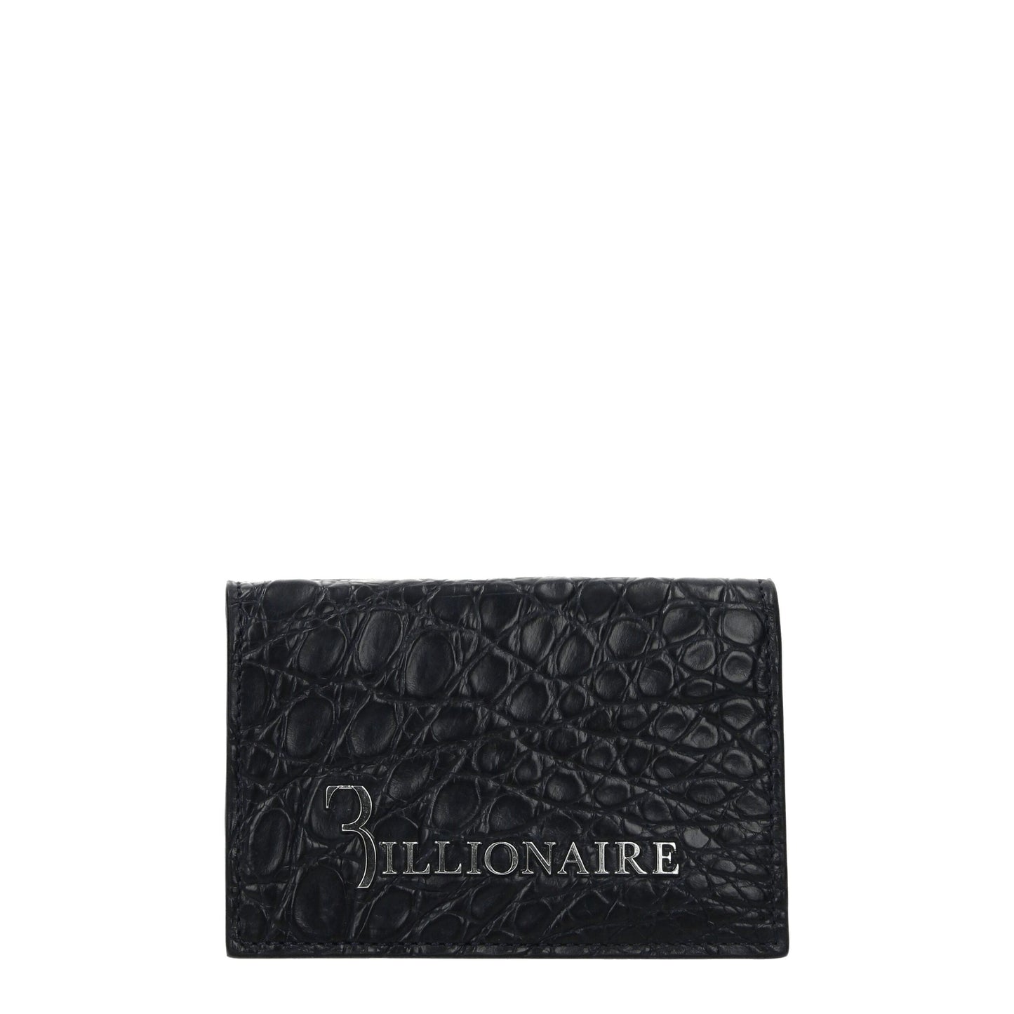 Tarjetero de piel de cocodrilo azul Billionaire Italian Couture