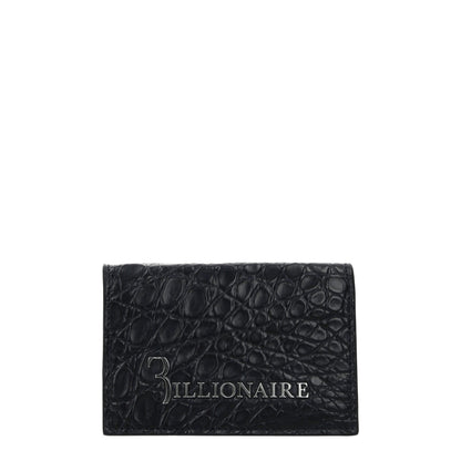 Tarjetero de piel de cocodrilo azul Billionaire Italian Couture