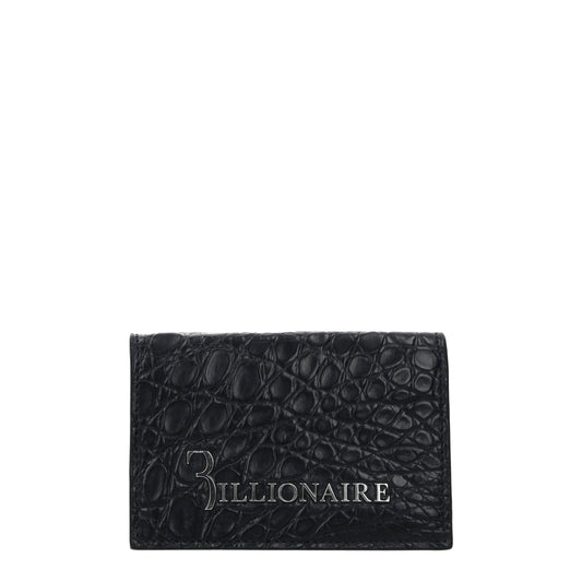 Tarjetero de piel de cocodrilo azul Billionaire Italian Couture