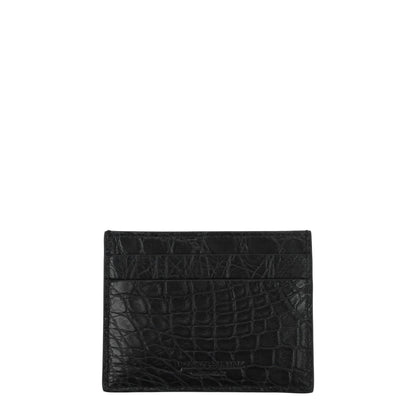 Tarjetero de piel de cocodrilo negro Billionaire Italian Couture