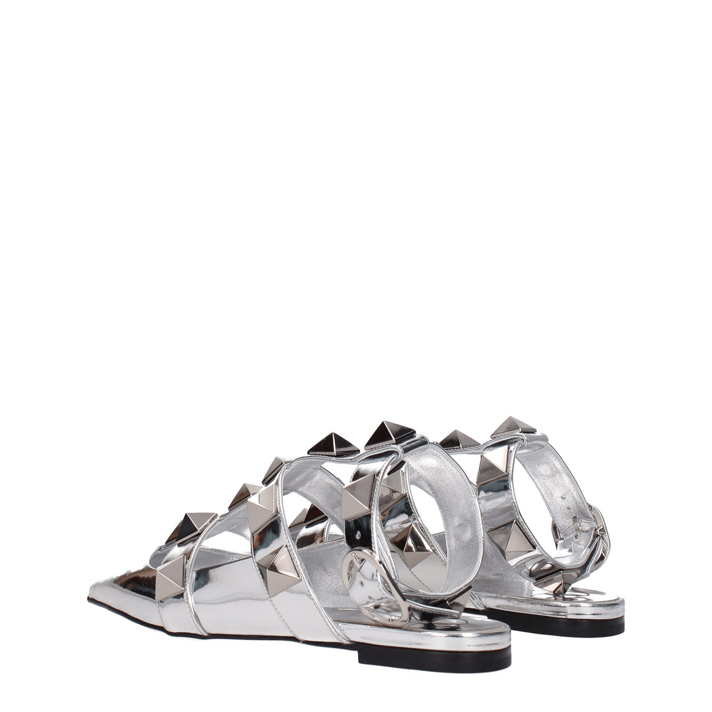 Sandalias planas Valentino Garavani de piel gris