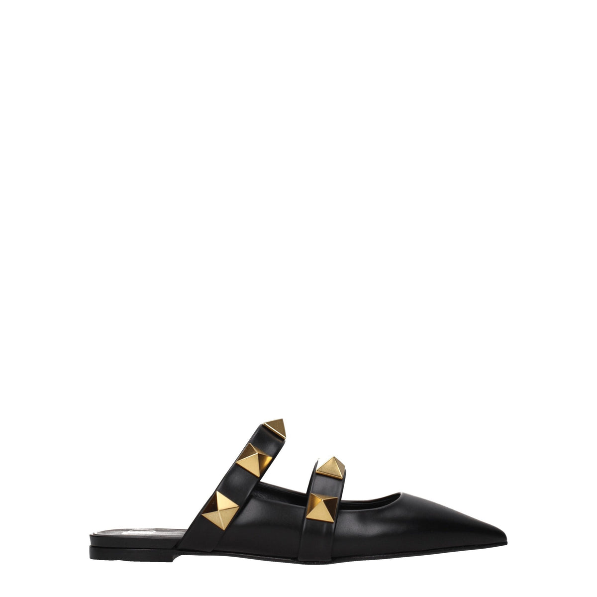 Valentino Garavani Black Leather Mule Sandals Reference F70699