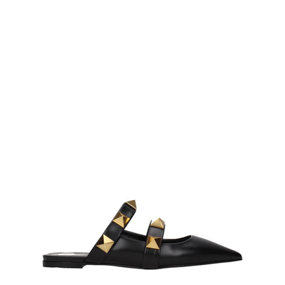 Valentino Garavani Black Leather Mule Sandals Reference F70699