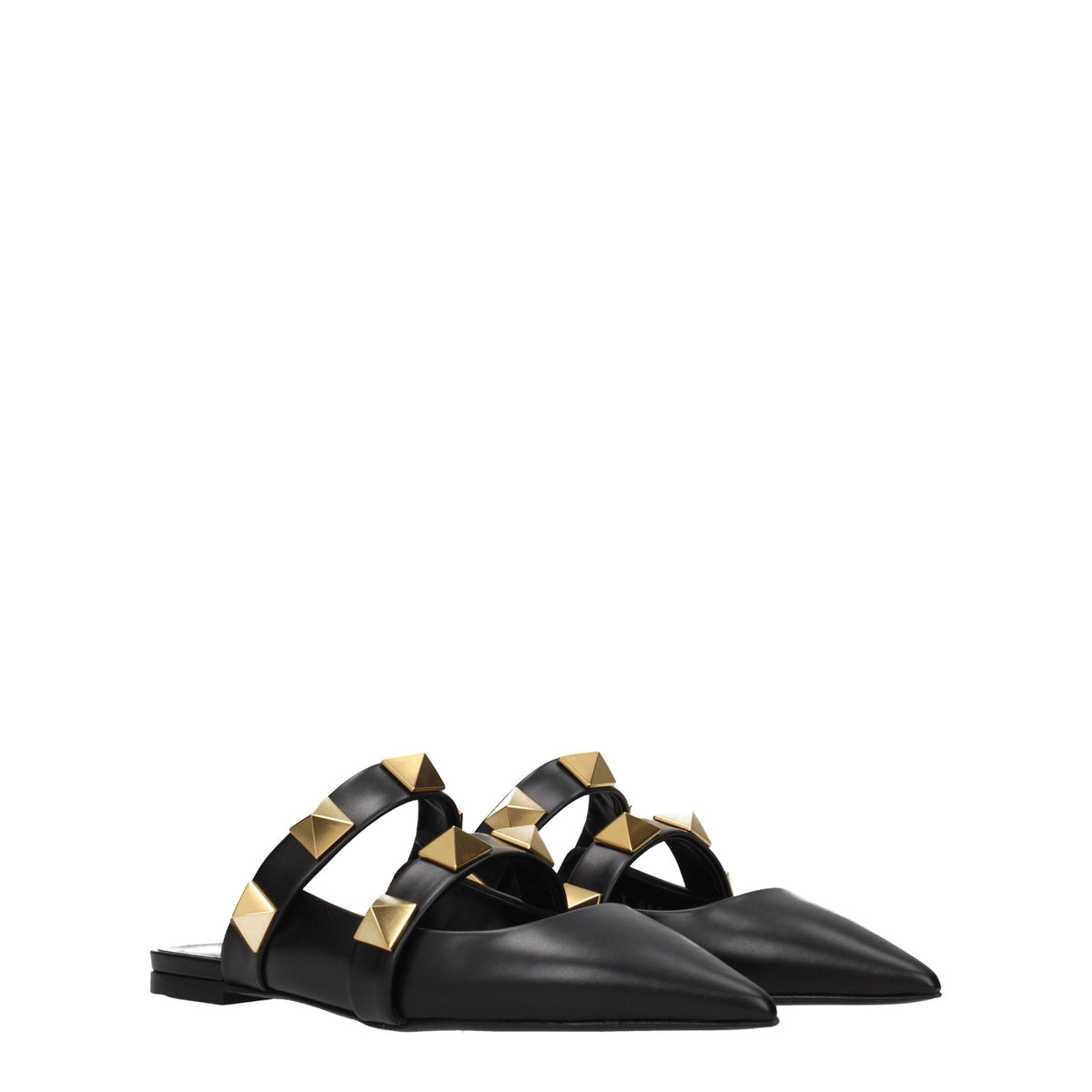 Valentino Garavani Black Leather Mule Sandals Reference F70699