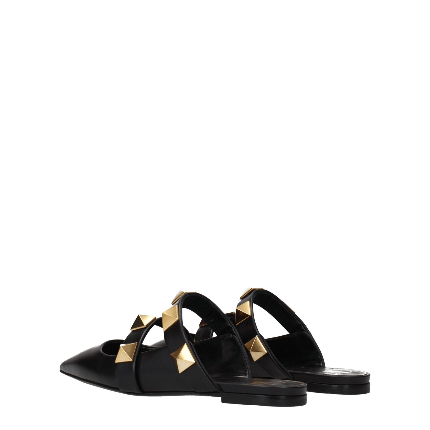 Valentino Garavani Black Leather Mule Sandals Reference F70699