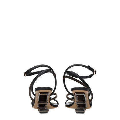Sandalias planas Fendi de piel multicolor