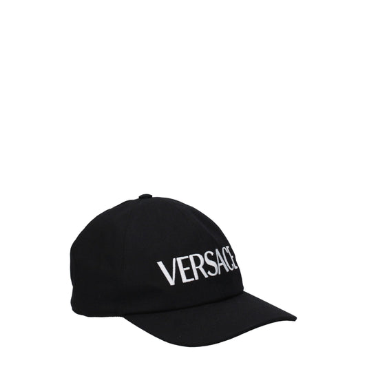 Versace Gorra De Béisbol - Algodón Negro Estructurada