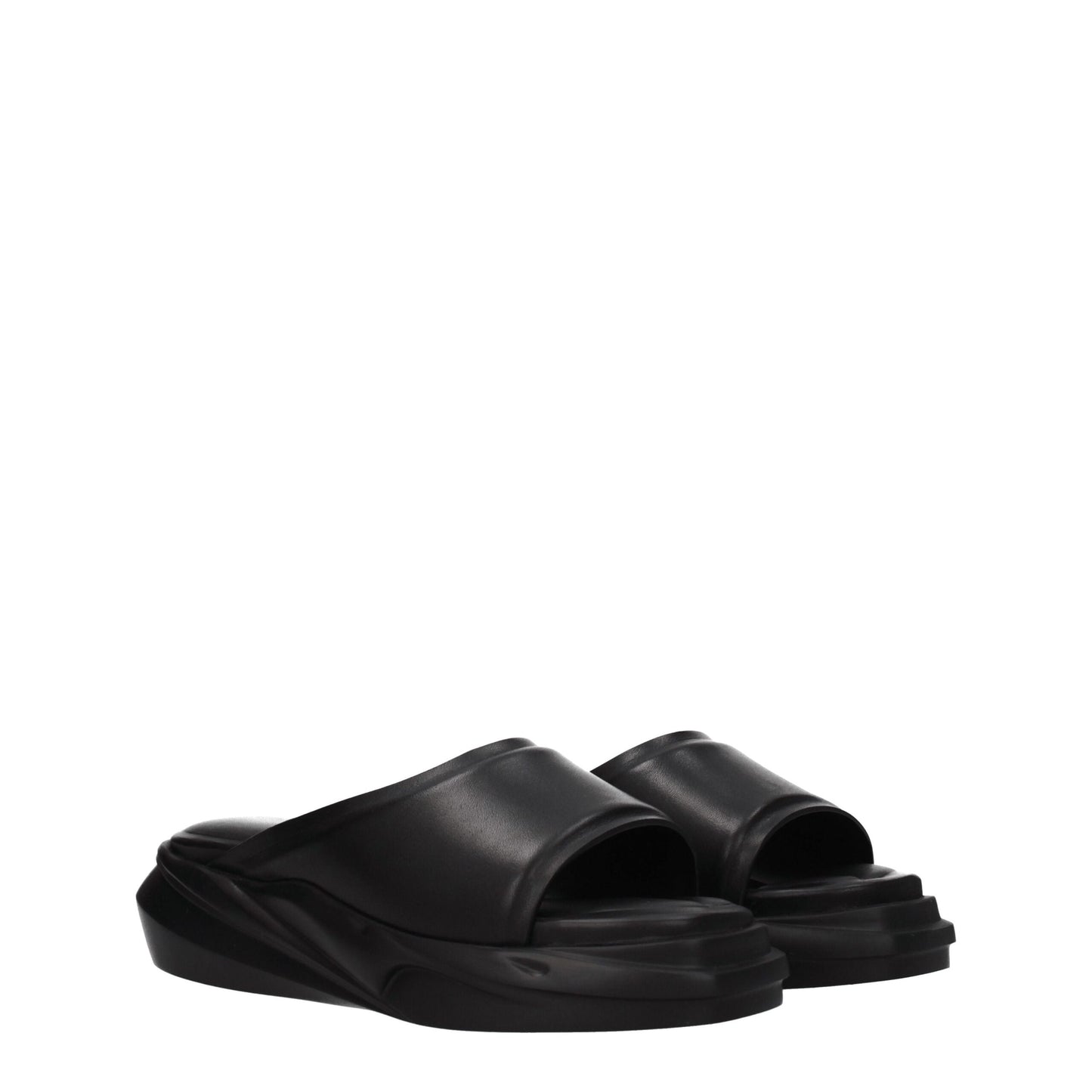 Pantuflas de cuero negras Alyx