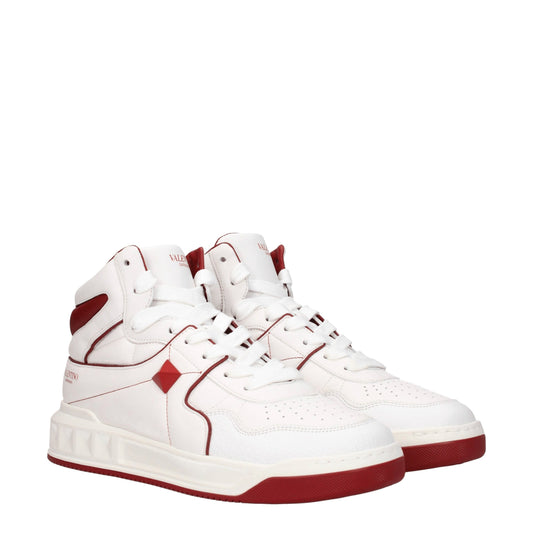 Zapatillas altas de cuero blanco Valentino Garavani
